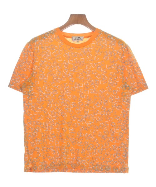 HERMES エルメス Tシャツ・カットソー メンズ S オレンジxグレー(総柄) 【中古】【古着】