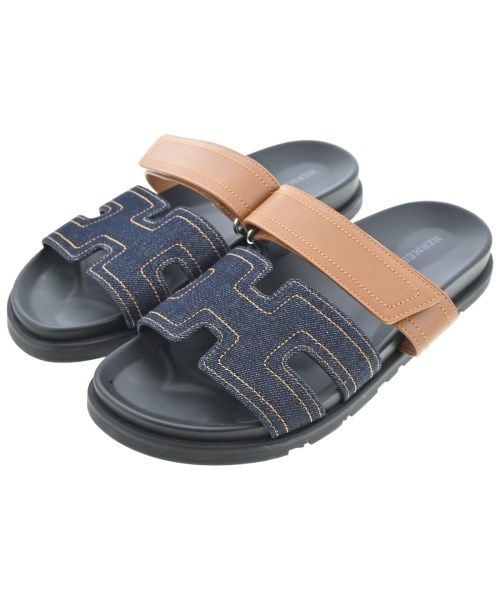 HERMES エルメス サンダル メンズ -(26cm位) 黒x紺x茶 【中古】【古着】