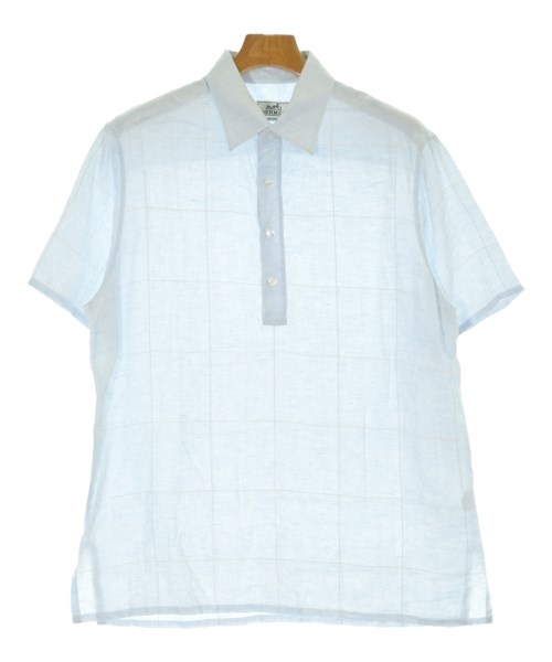 HERMES エルメスカジュアルシャツ メンズ 39(M位) 水色x白(読み合わせる)【中古】【古着】