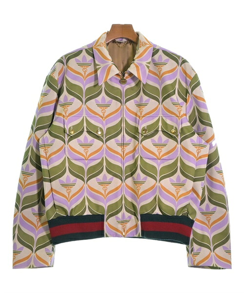 GUCCI グッチ ブルゾン（その他） メンズ 50(XL位) 緑x紫xアイボリー等(総柄) 【中古】【古着】