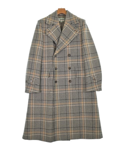 GUCCI グッチ コート メンズ 46(M位) ベージュx黒(チェック) 【中古】【古着】