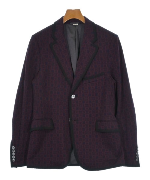 GUCCI グッチ テーラードジャケット メンズ 48(L位) 紺xエンジ(総柄) 【中古】【古着】