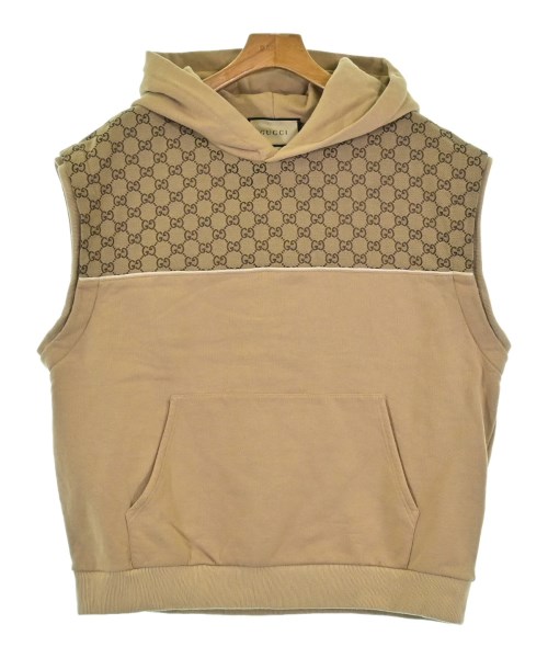 GUCCI グッチ パーカー メンズ L ベージュx茶(総柄) 【中古】【古着】