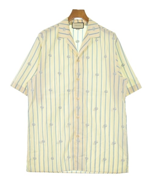 GUCCI グッチ カジュアルシャツ メンズ 50(XL位) 黄x水色(ストライプ) 【中古】【古着】