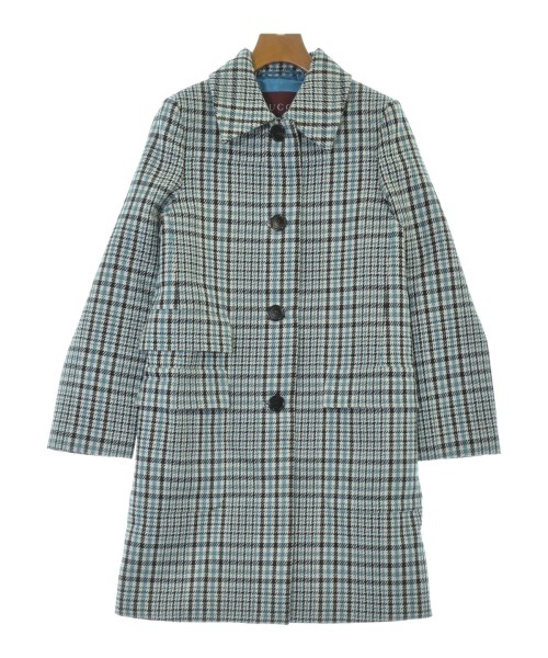 GUCCI グッチステンカラーコート レディース 36(XS位) 青x黒x象牙色(読み合わせる)【中古】【古着】