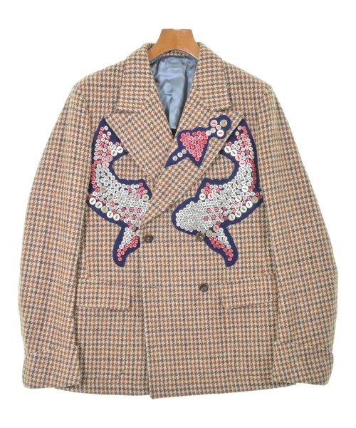 GUCCI グッチ テーラードジャケット メンズ 48(L位) ベージュx白x茶(総柄) 【中古】【古着】