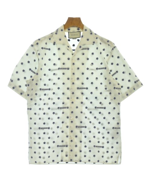 GUCCI グッチ カジュアルシャツ メンズ 46(M位) 白x青(星柄) 【中古】【古着】 21,316円