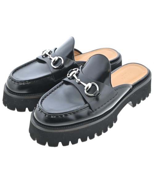 GUCCI グッチ サンダル レディース EU37(23.5cm位) 黒 【中古】【古着】