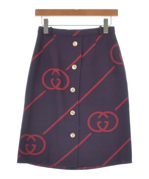 GUCCI グッチ ひざ丈スカート レディース 38(S位) 紫系x赤(総柄) 【中古】【古着】 26,353円