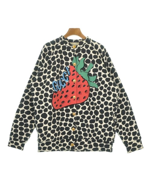 GUCCI グッチ カジュアルジャケット レディース XS 黒x白等(総柄) 【中古】【古着】