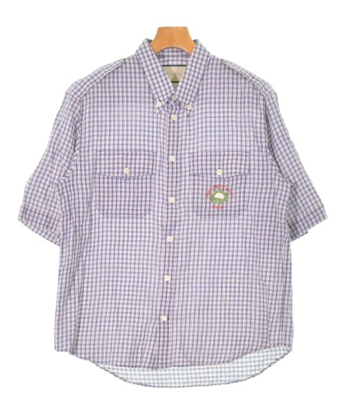 GUCCI グッチカジュアルシャツ メンズ 48(L位) 赤x青x白(読み合わせる)【中古】【古着】