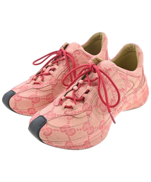 GUCCI グッチ スニーカー メンズ UK7(25.5cm位) ピンクxベージュ(総柄) 【中古】【古着】