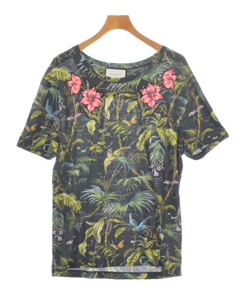 GUCCI グッチTシャツ・カットソー メンズ S 黒x緑xピンク等(総柄)【中古】【古着】｜RAGTAG（ブランド古着のラグタグ）