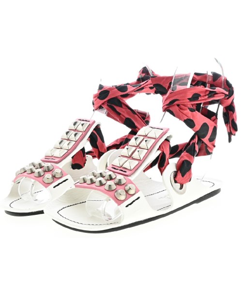 PRADA プラダ サンダル レディース EU34(20.5cm位) 白xピンク 【中古】【古着】