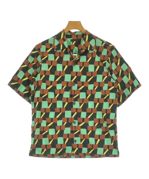 PRADA プラダ カジュアルシャツ メンズ M 黒x緑x茶等(総柄) 【中古】【古着】