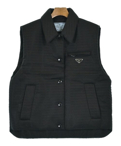 PRADA プラダベスト レディース 44(L位) 黒(総柄)【中古】【古着】