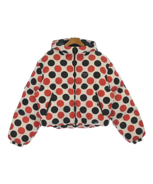 PRADA プラダ ダウンジャケット/ダウンベスト レディース L 白x赤x黒(ドット) 【中古】【古着】 70,180円