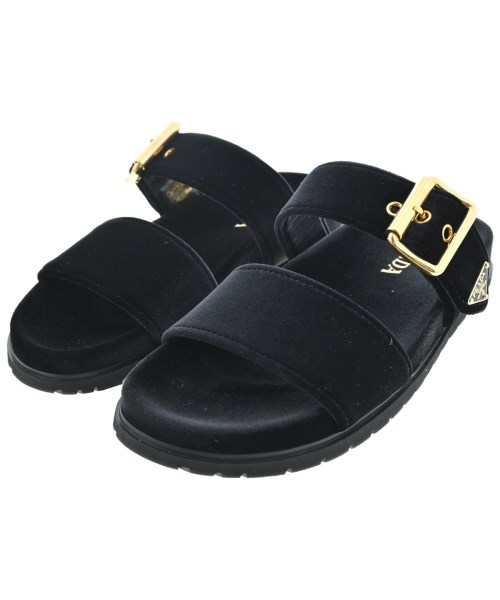 PRADA プラダ サンダル レディース EU37(23.5cm位) 黒 【中古】【古着】