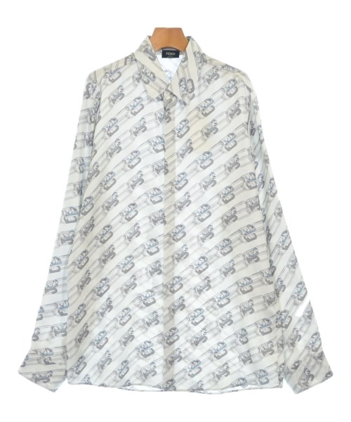 FENDI フェンディカジュアルシャツ メンズ 41(XL位) オフホワイトxグレー系x青系(総柄)【中古】【古着】｜RAGTAG（ブランド古着のラグタグ）