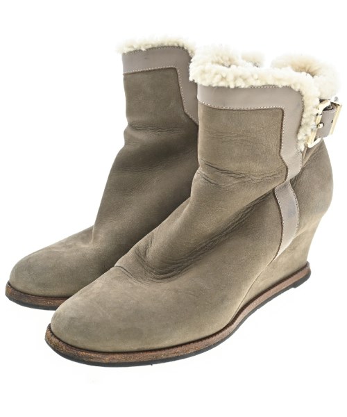 FENDI フェンディブーツ レディース EU37(23.5糎位) 薄墨色ベージュ【中古】【古着】