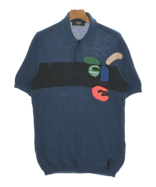 FENDI フェンディ ニット・セーター メンズ 52(XXL位) 紺x黒 【中古】【古着】