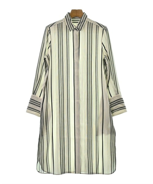 JIL SANDER ジルサンダーシャツワンピース レディース 32(XXS位) 白x黒(縞模様)【中古】【古着】