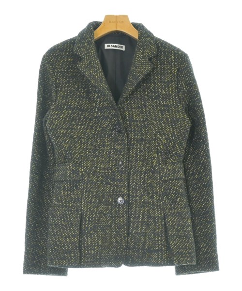 JIL SANDER ジルサンダー テーラードジャケット レディース 34(XXS位) 黒x黄(総柄) 【中古】【古着】