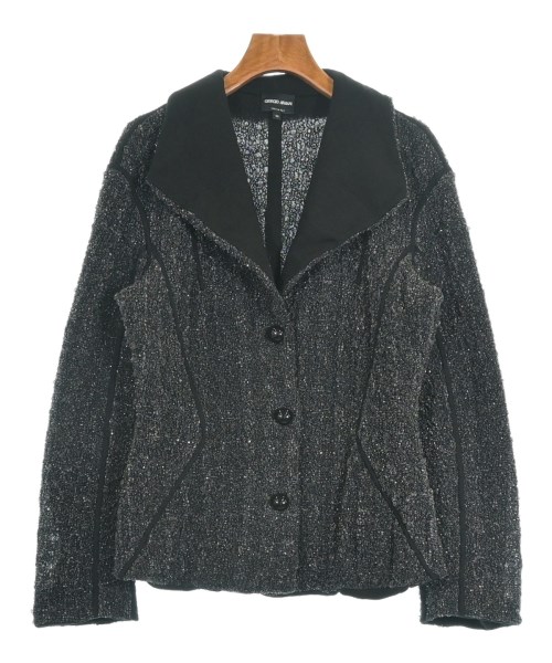 GIORGIO ARMANI ジョルジオアルマーニジャケット（余分の物） レディース 46(XL位) 黒系x薄墨色系(ツィード)【中古】【古着】