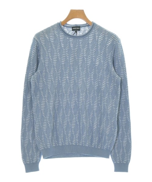 GIORGIO ARMANI ジョルジオアルマーニニット・セーター メンズ 48(L位) 水色x白【中古】【古着】｜RAGTAG（ブランド古着のラグタグ）