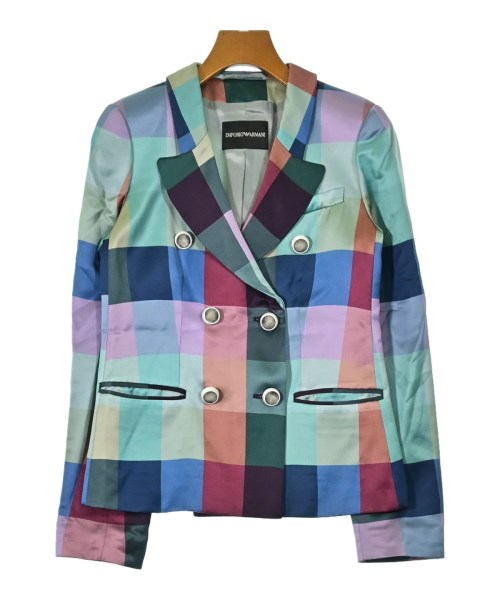 EMPORIO ARMANI エンポリオアルマーニ ジャケット レディース 38(S位) 緑x青xピンク等(チェック) 【中古】【古着】