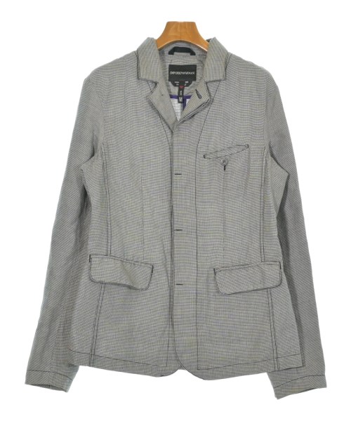 EMPORIO ARMANI エンポリオアルマーニテーラードジャケット メンズ M 黒x白(千鳥格子)【中古】【古着】