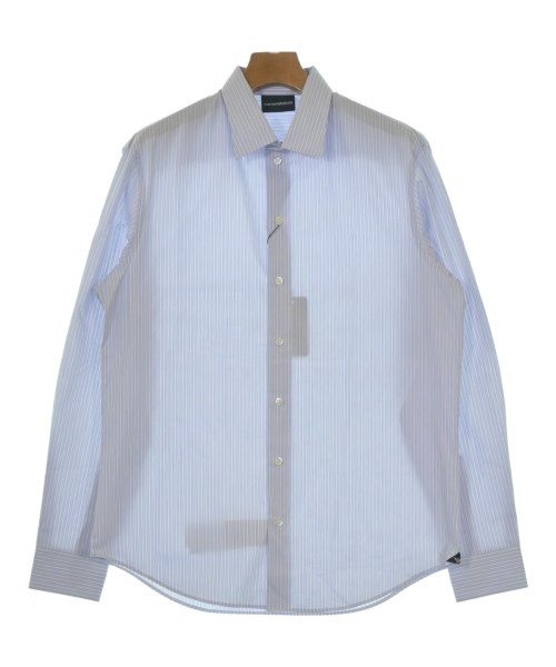 EMPORIO ARMANI エンポリオアルマーニ カジュアルシャツ メンズ M 青x白(ストライプ) 【中古】【古着】