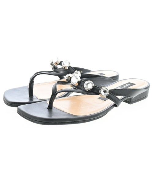 Sergio rossi セルジオロッシ サンダル レディース 37(24cm位) 黒 【中古】【古着】