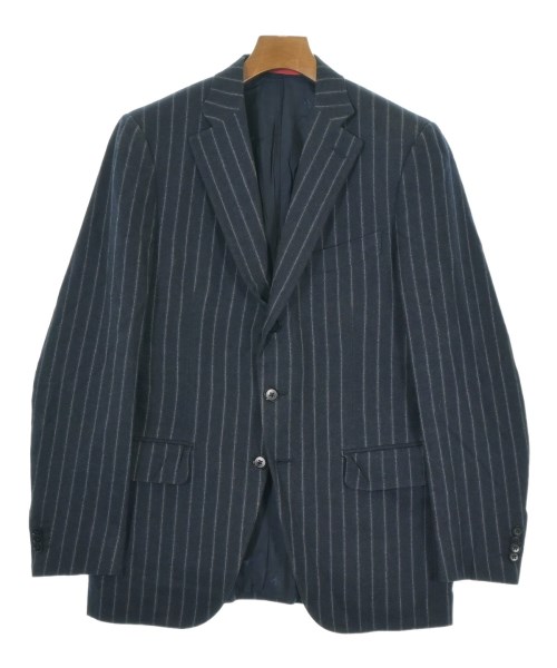 ISAIA イサイアテーラードジャケット メンズ 46(M位) 紺x白(縞模様)【中古】【古着】