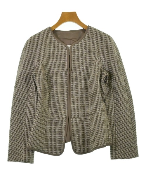 ARMANI COLLEZIONI アルマーニコレツィオーニノーカラージャケット レディース 38(S位) ベージュx黒x茶等(総柄)【中古】【古着】｜RAGTAG（ブランド古着のラグタグ）