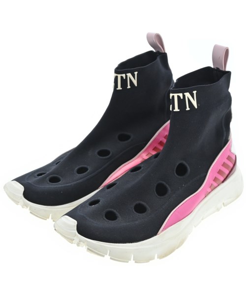 VALENTINO GARAVANI ヴァレンティノガラヴァーニスニーカー レディース EU37 1/2(24糎位) 黒xサクラ色【中古】【古着】