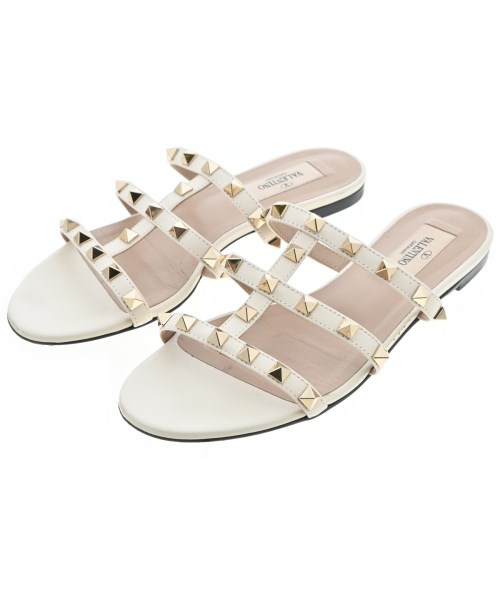VALENTINO GARAVANI ヴァレンティノガラヴァーニサンダル レディース EU35(21.5糎位) 象牙色xゴールド【中古】【古着】