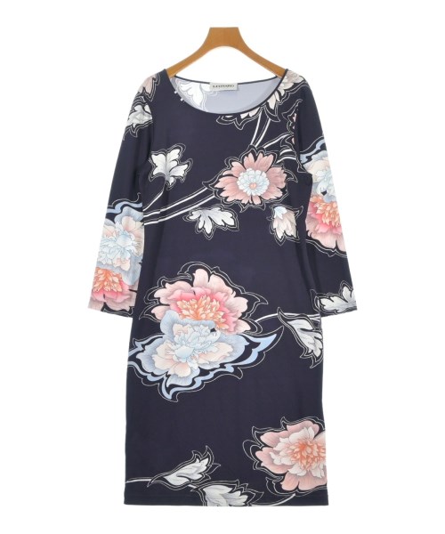 LEONARD レオナールワンピース レディース 40(M位) 紺x白xサクラ色等(花柄)【中古】【古着】