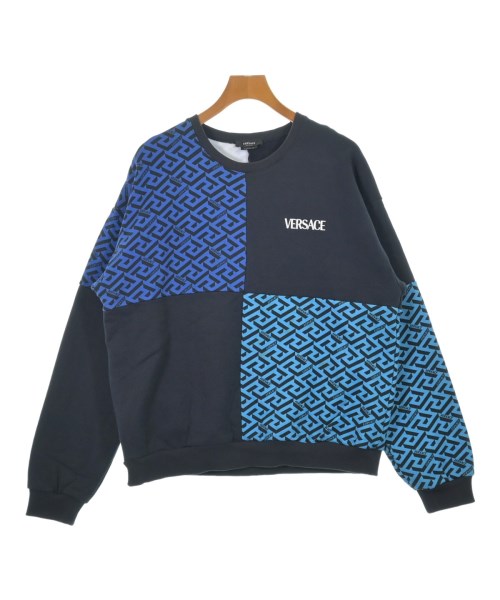 VERSACE ヴェルサーチ スウェット メンズ XL 紺x青(総柄) 【中古】【古着】