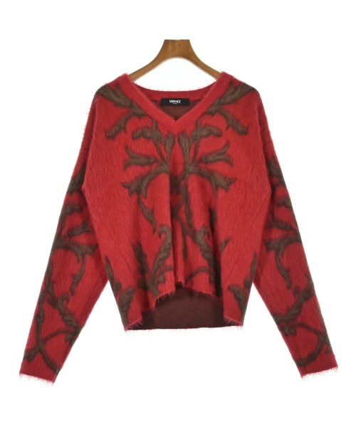 VERSACE ヴェルサーチニット・セーター メンズ 46(M位) 赤x茶系(総柄)【中古】【古着】|RAGTAG(ブランド古着のラグタグ)