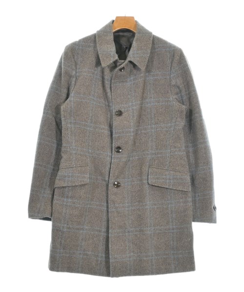 BOGLIOLI ボリオリステンカラーコート メンズ 46(M位) 茶系x青x黒系(チェック)【中古】【古着】