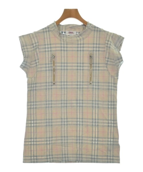 BURBERRY バーバリー Tシャツ・カットソー レディース M オフホワイトx黒xピンク(チェック) 【中古】【古着】