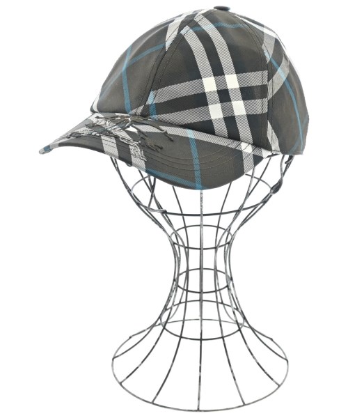 BURBERRY バーバリー キャップ メンズ L 茶x白x青(チェック) 【中古】【古着】