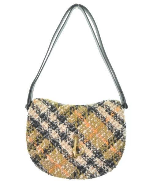 BURBERRY バーバリーショルダーバッグ レディース - 黒xカーキxオレンジ色等(ツィード)【中古】【古着】