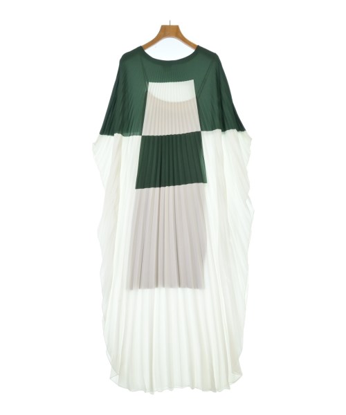 AKRIS アクリス ワンピース レディース 40(M位) 白x緑 【中古】【古着】