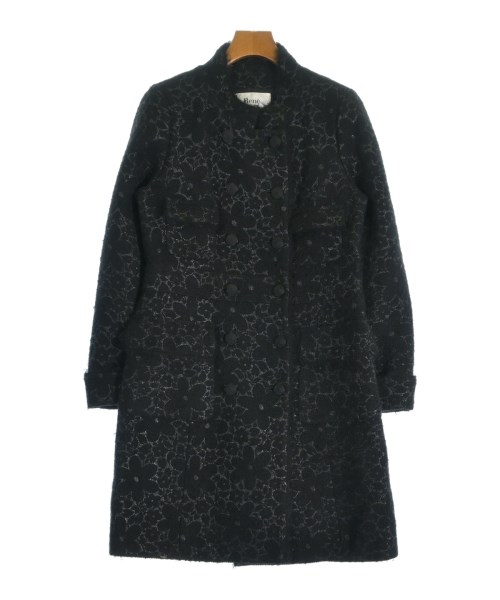 Rene ルネ コート（その他） レディース 36(XS位) 黒xグレー(花柄) 【中古】【古着】