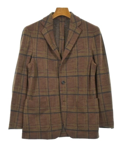 LARDINI ラルディーニカジュアルジャケット メンズ 46(M位) 茶x緑x黒等(チェック)【中古】【古着】