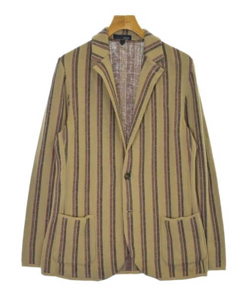 LARDINI ラルディーニジャケット メンズ L ベージュ系xエンジx茶(縞模様)【中古】【古着】
