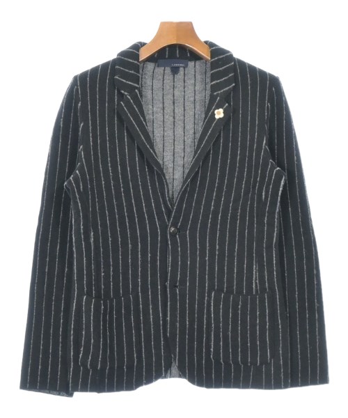 LARDINI ラルディーニカジュアルジャケット メンズ XS 黒x薄墨色(縞模様)【中古】【古着】