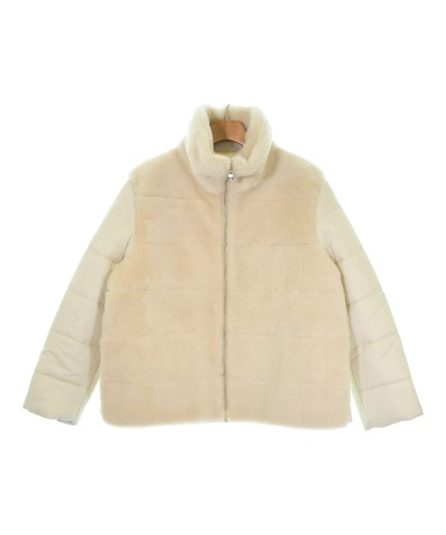 EMMETI エンメティ ブルゾン レディース 40(M位) ベージュx白 【中古】【古着】